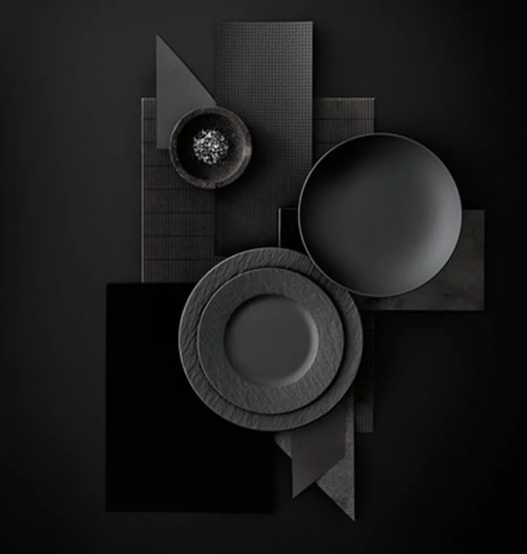 Villeroy & Boch Manufacture Rock Serveerschaal - Ø29cm - Zwart