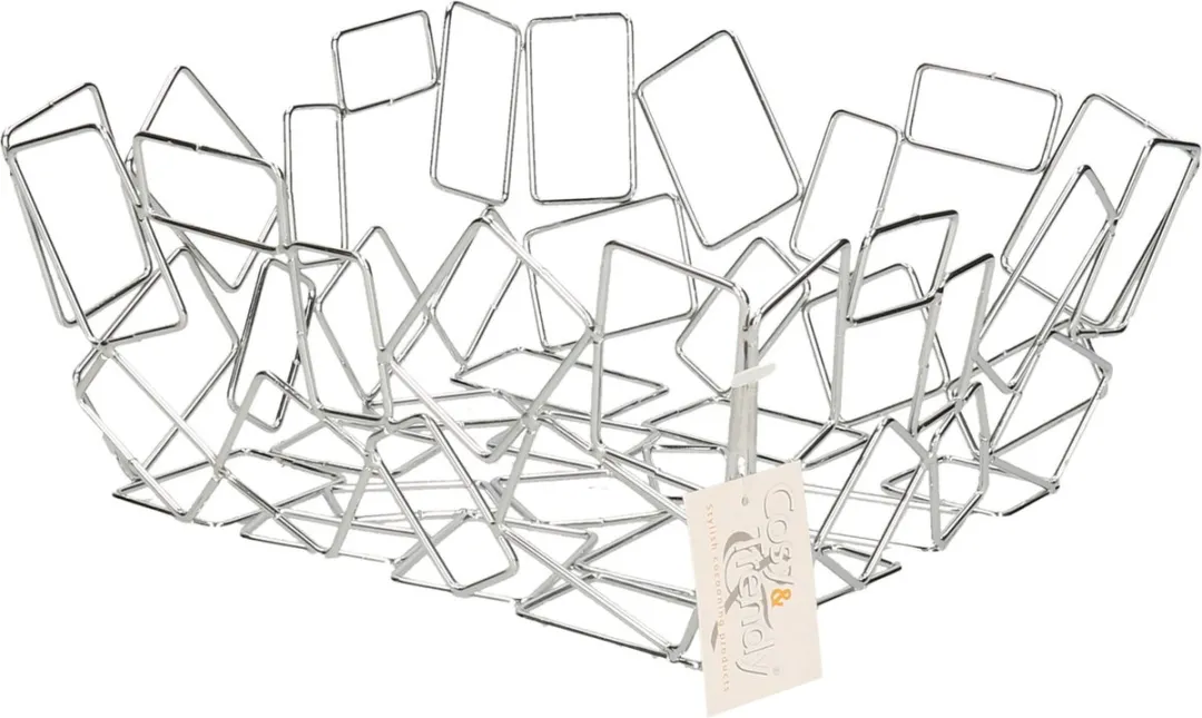 Cosy&Trendy Fruitmand Zilver 22x22x10,5cm