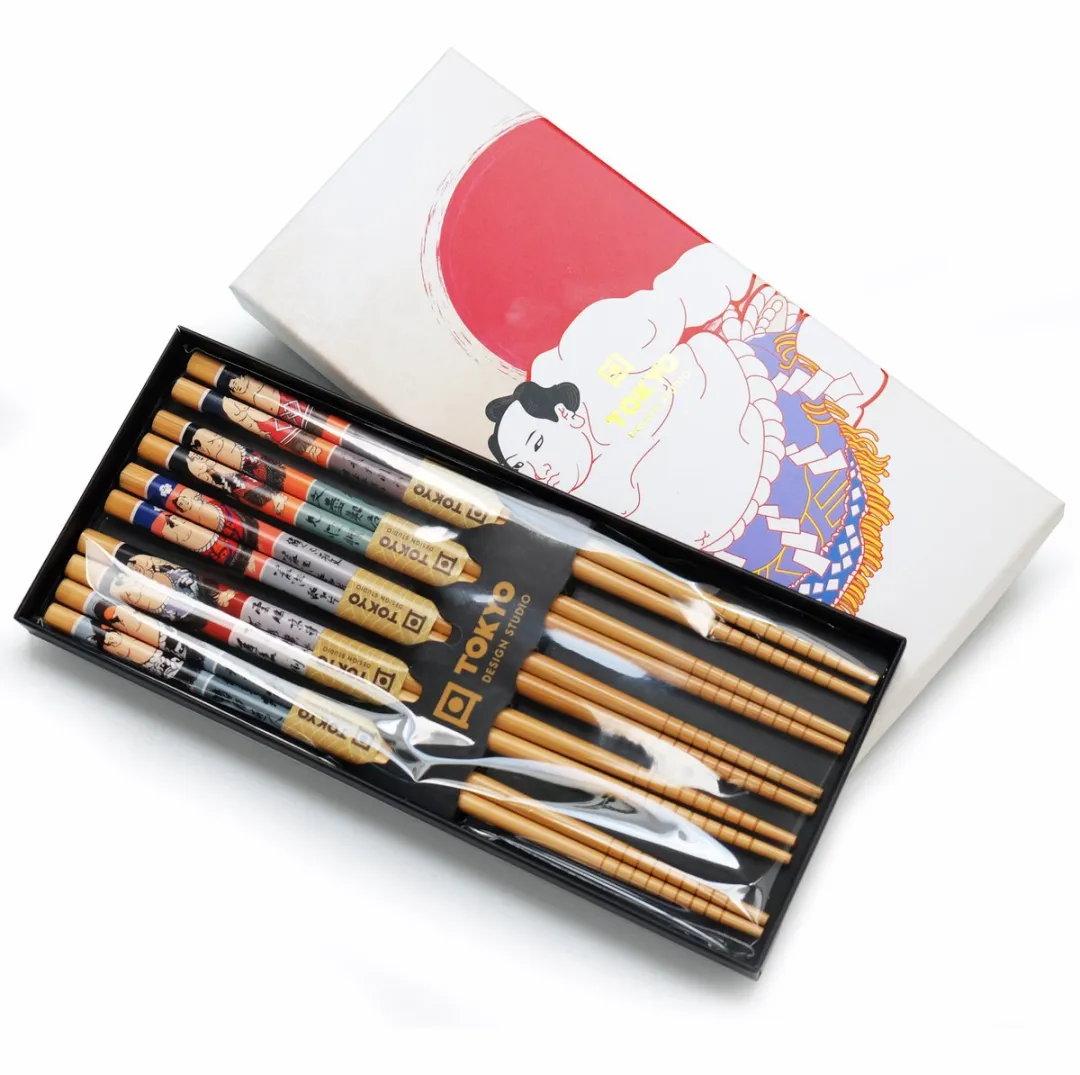 Tokyo Design Studio SUMO Eetstokjes Giftbox 5 Stuks - Bruin