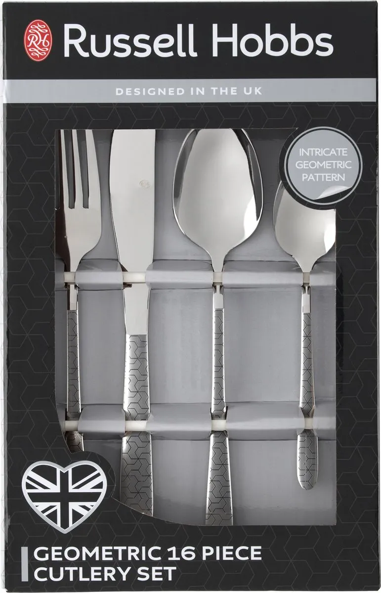 Russell Hobbs Rhombus Bestekset 16-delig - RVS Zilver