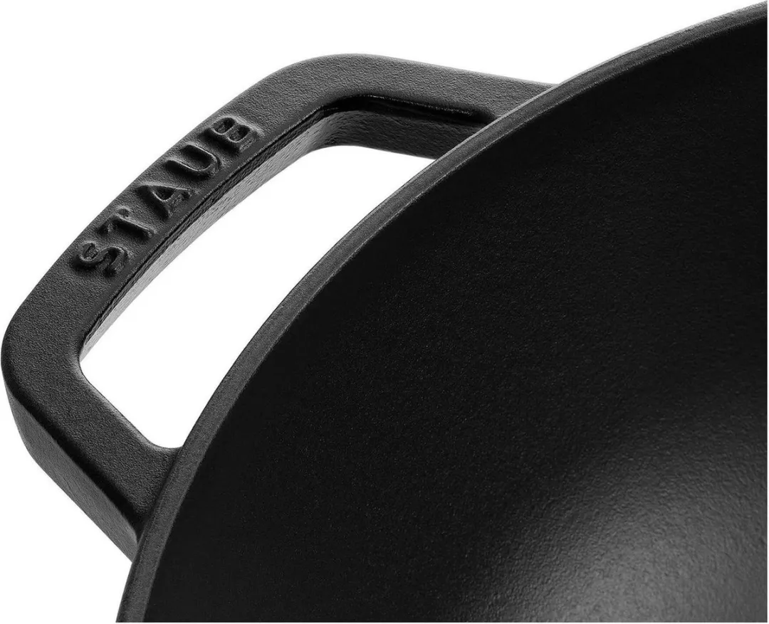 Staub Wokpan - Zwart - ø 30 cm / 4.4 liter - geëmailleerde anti-aanbaklaag