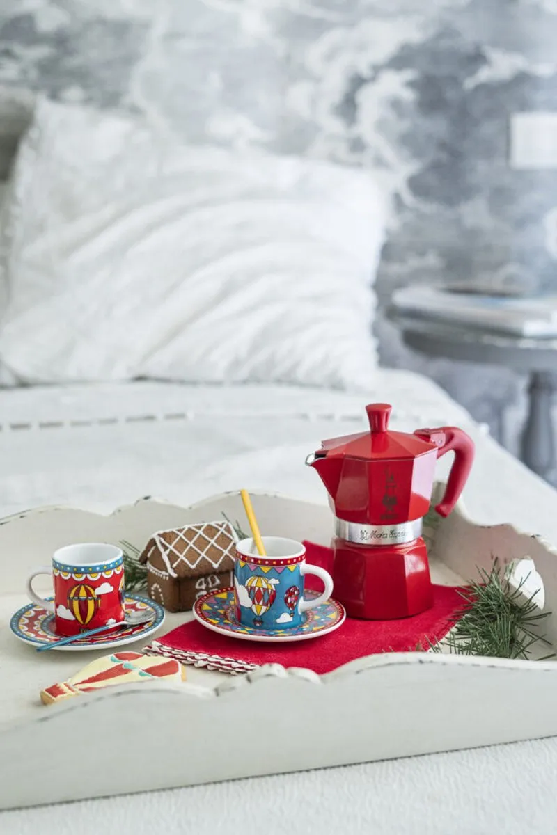 Bialetti Winter Wonderland Espressokop & Schotel - 2 Stuks - 90ml