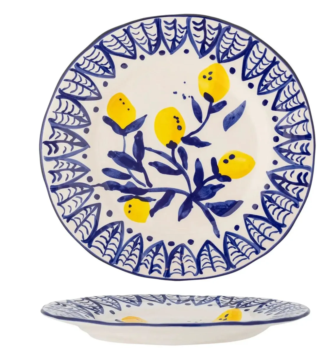 Bloomingville Bord Aardewerk Blauw 27cm