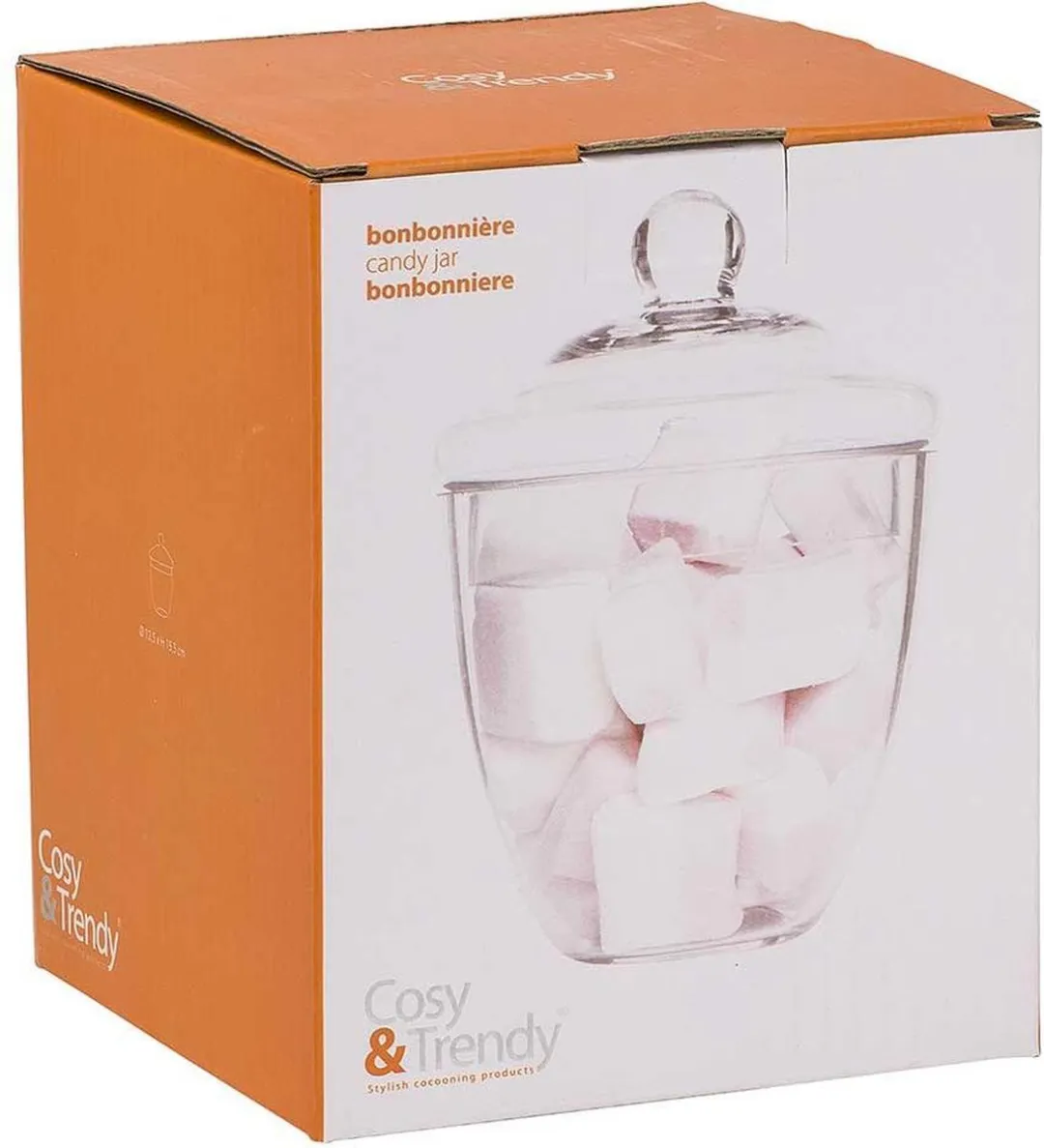 Cosy&Trendy Bonbonnière Glas Ø12.5cm - Transparant - afbeelding 2 van 2