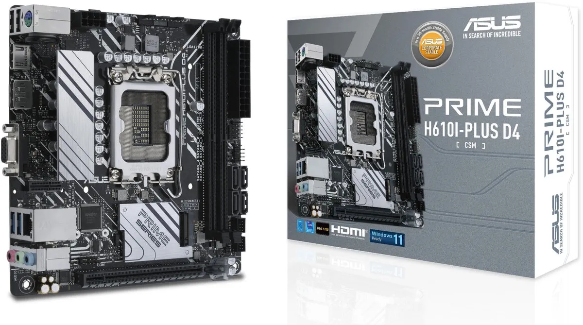 ASUS PRIME H610I-PLUS D4-CSM Mini ITX Moederbord