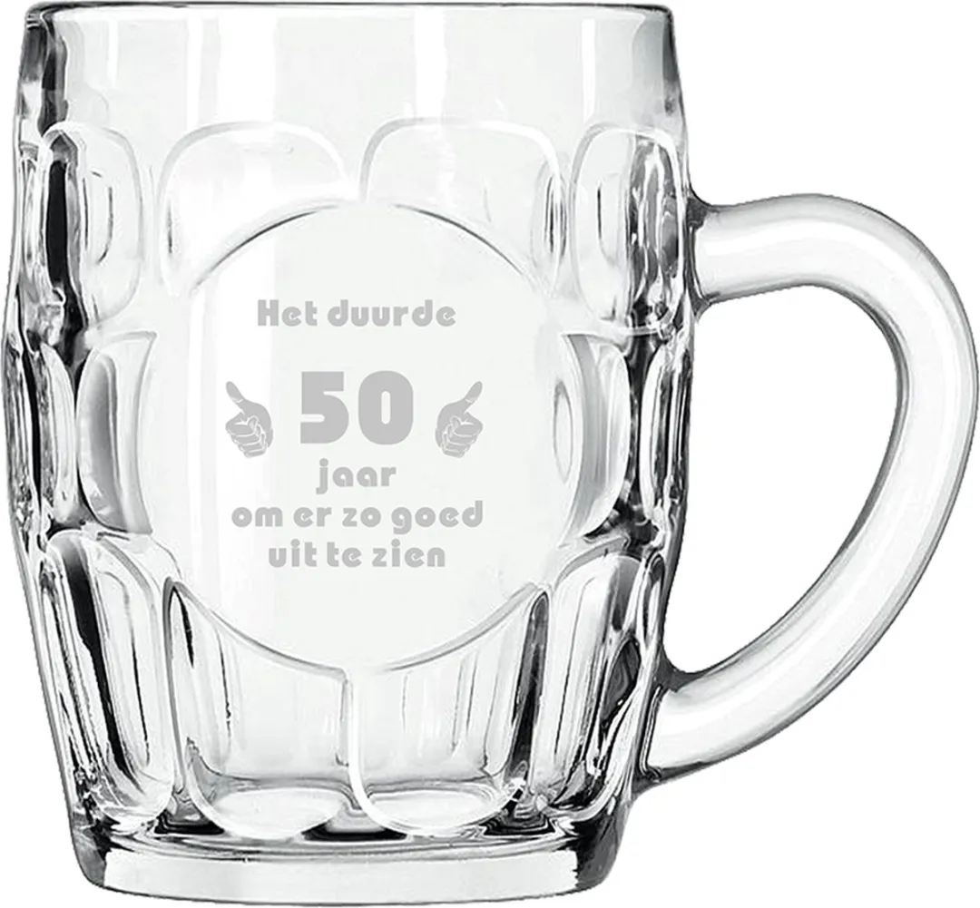 Gegraveerde bierpul 55cl Het duurde 50 jaar om er zo goed uit te zien