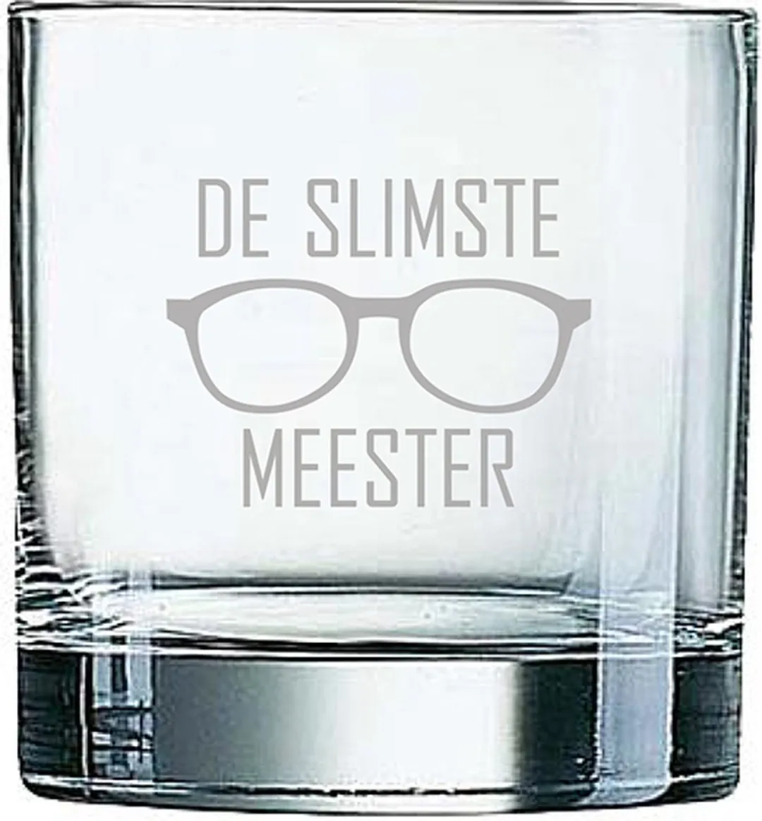 Arcoroc Gegraveerd Whiskeyglas 38cl Meester Slimste