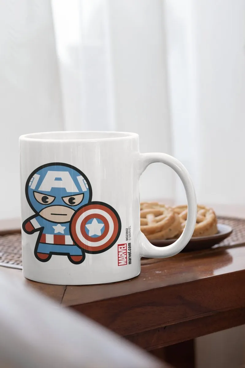 Marvel Kawaii Captain America Mok MG23602 - 325ml - Wit