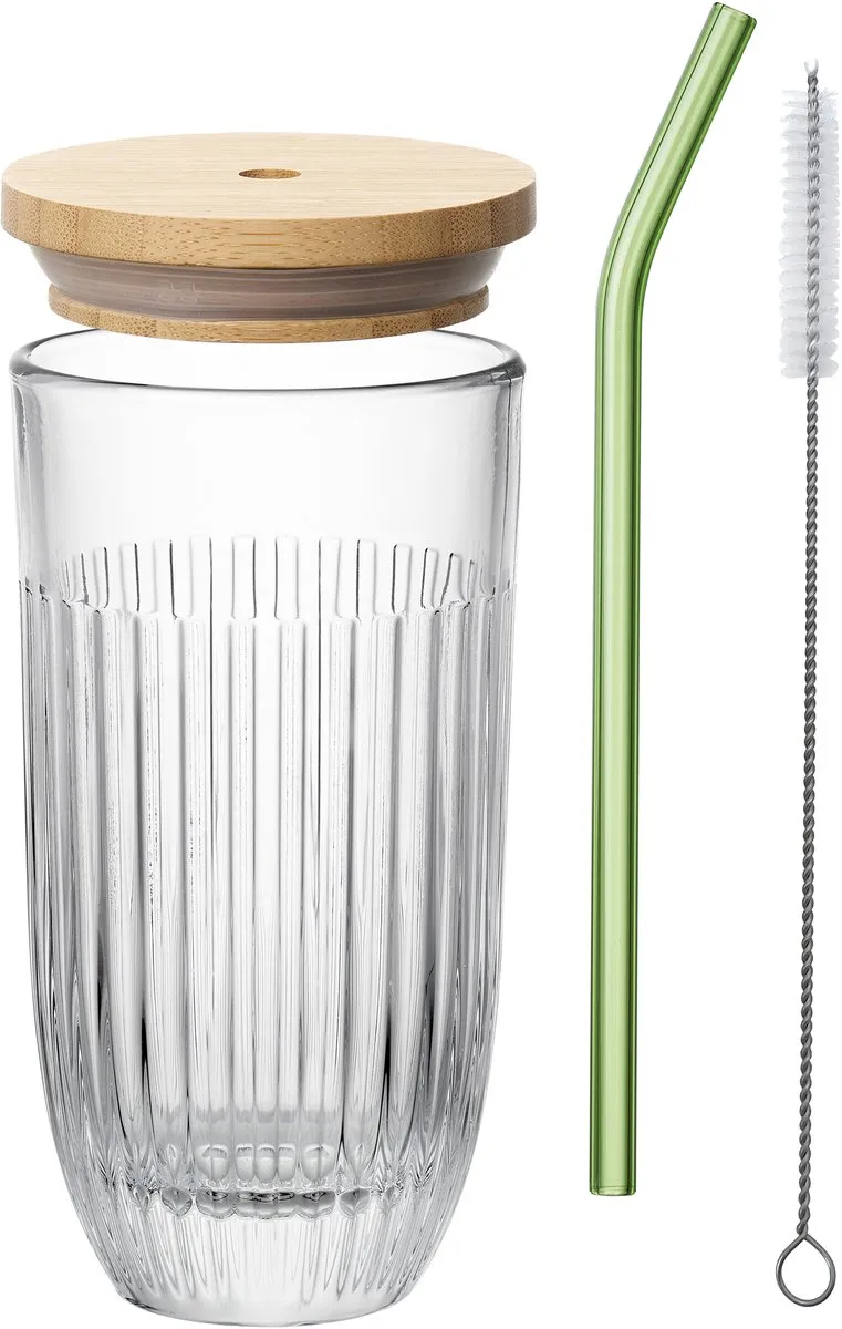 La Rochère Ouessant Smoothie Glas 45cl - Glas met bamboe rietje