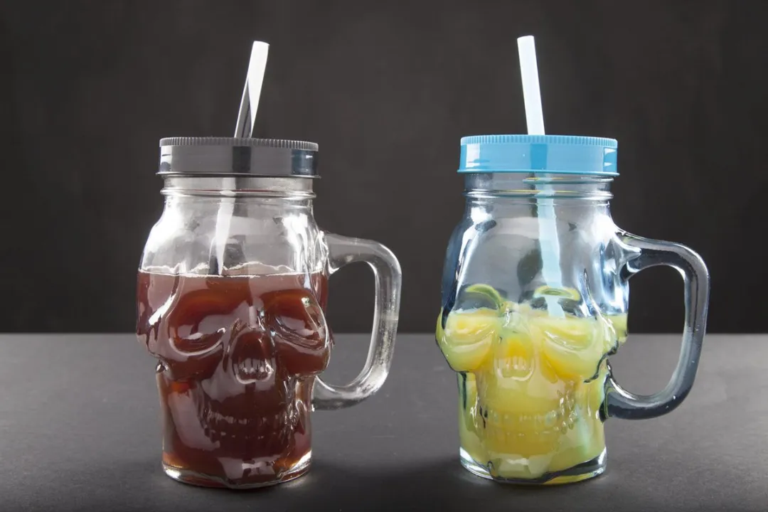 Cosy&Trendy Skull Jar D7xh15cm - 0,25L - Blauw - afbeelding 2 van 2