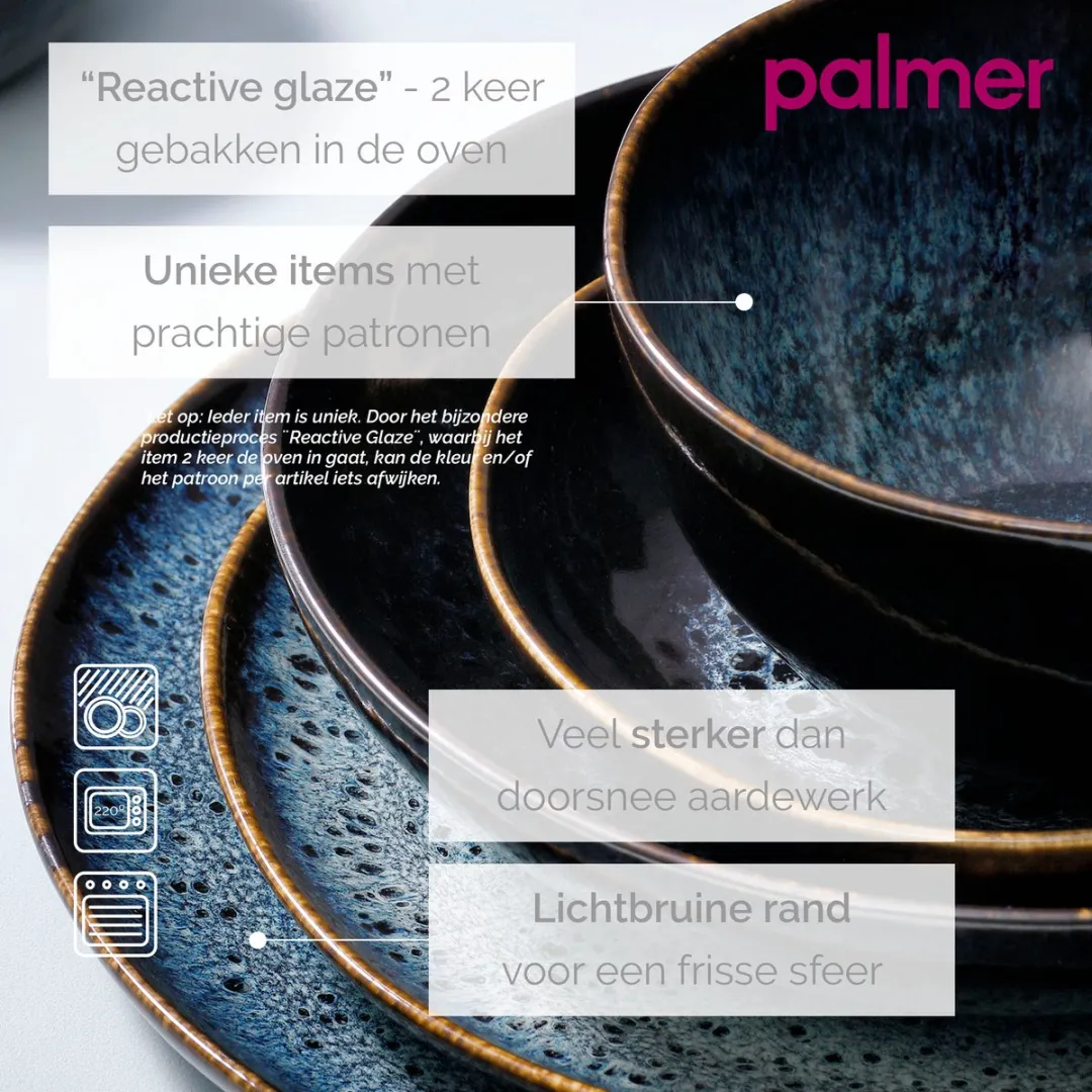 Palmer Eccentric Serviesset 24-delig Blauw - 6 Personen