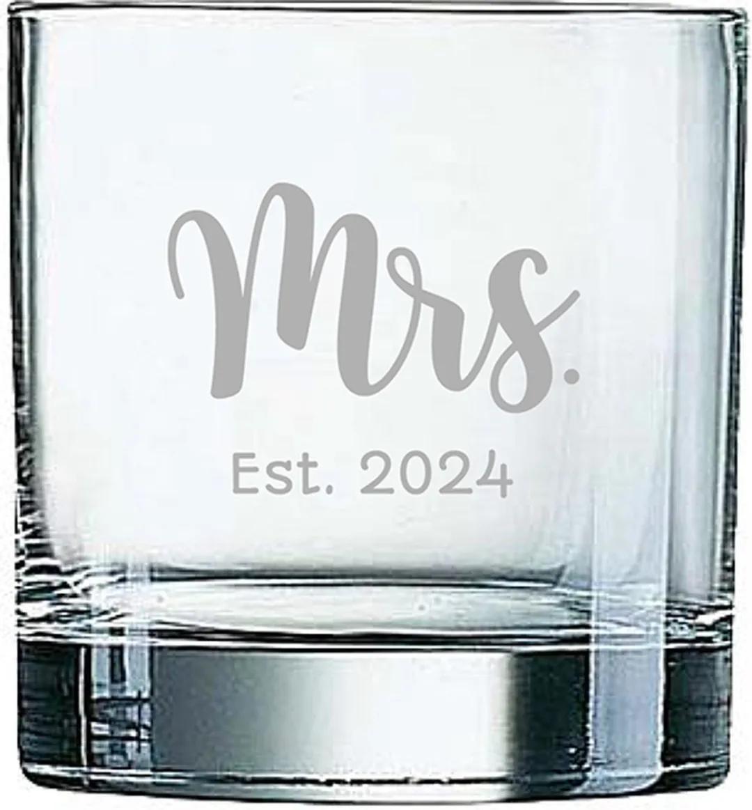 Arcoroc Mrs. Est. 2024 Gegraveerd Whiskeyglas 38cl