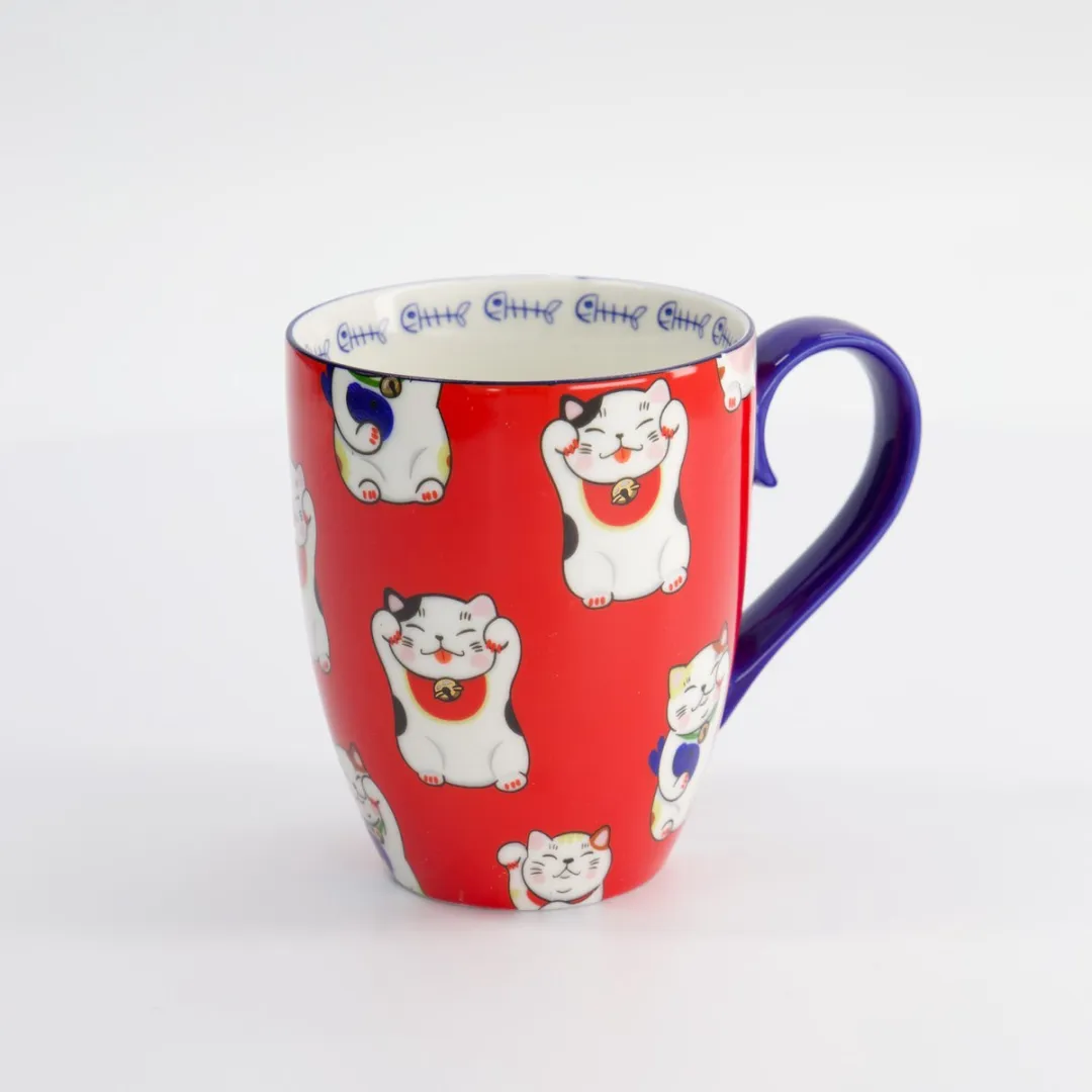 Tokyo Design Studio Kawaii Lucky Cat Mok 17617 - 380ml - Rood