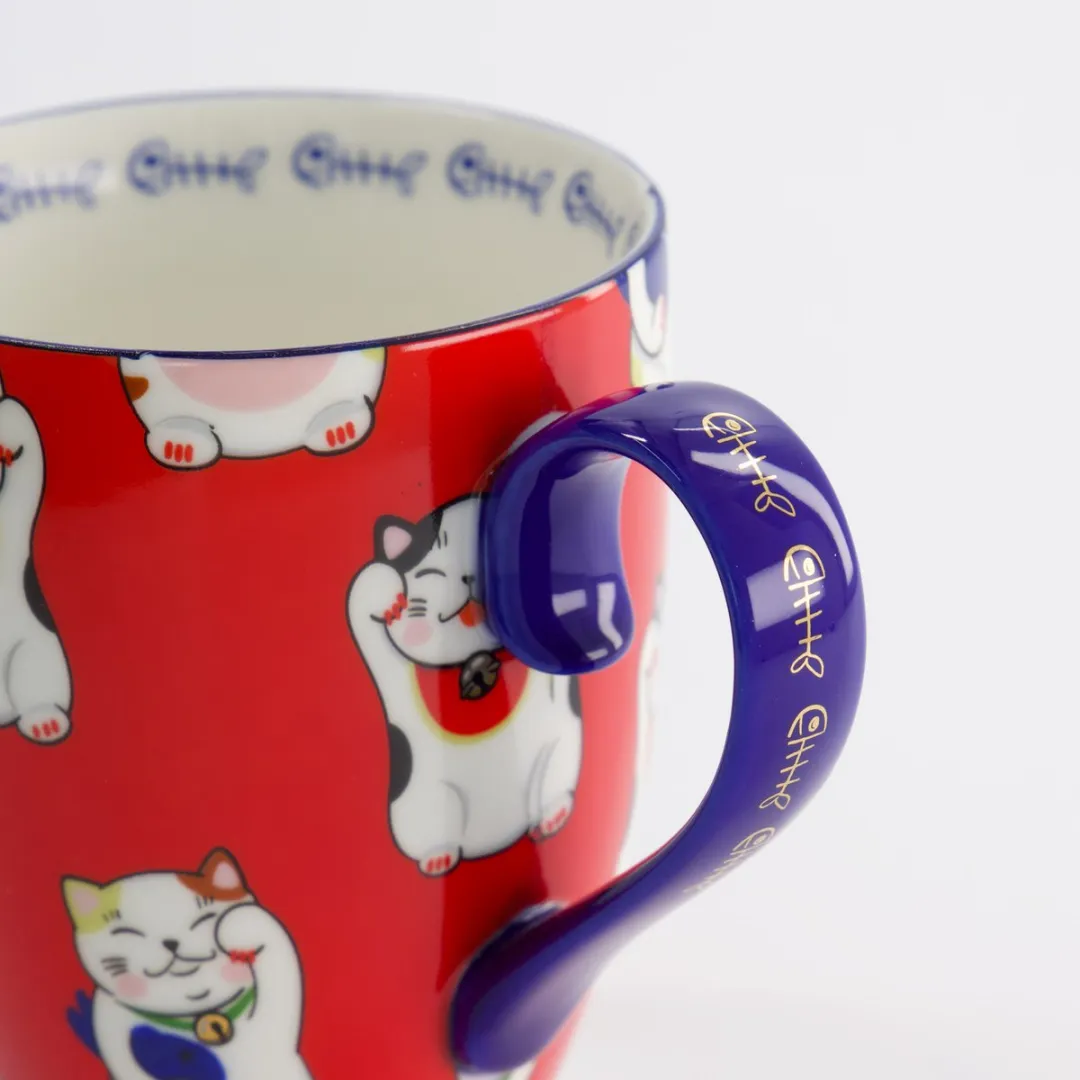 Tokyo Design Studio Kawaii Lucky Cat Mok 17617 - 380ml - Rood
