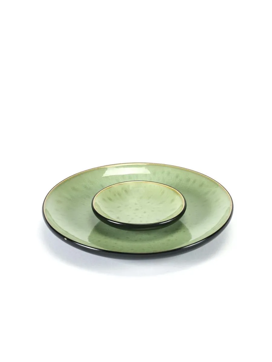 Serax Pascale Naessens Bord - Ø16cm Glanzend Groen & Zwart - afbeelding 2 van 3