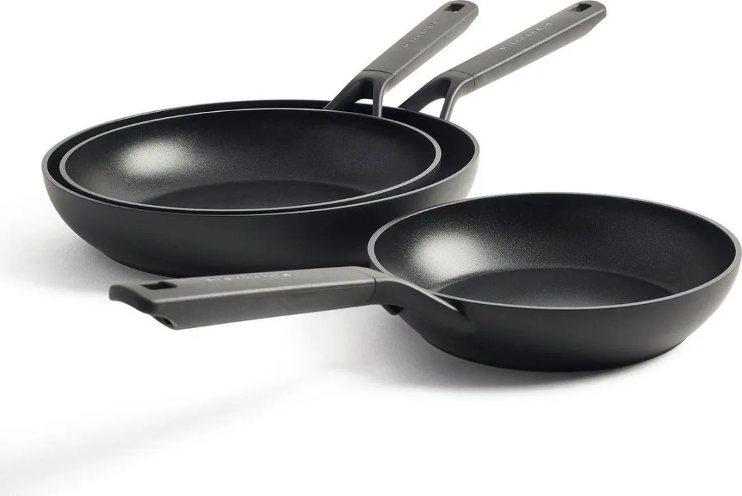 KitchenAid Classic Aluminium Koekenpannen Set 3-delig - Zwart