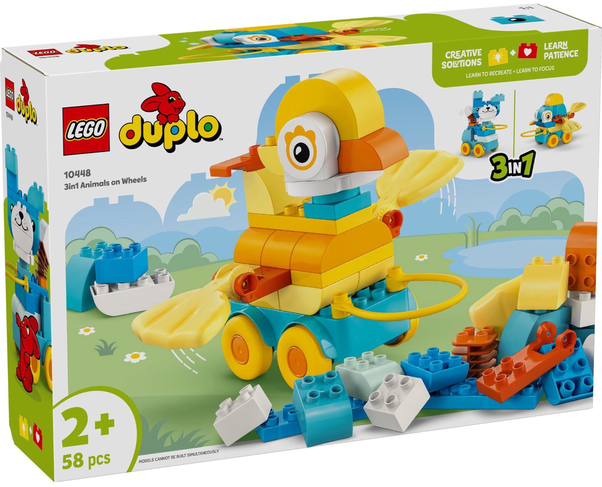 LEGO DUPLO 3-in-1 Dieren op Wielen Peuterspeelgoed - 10448