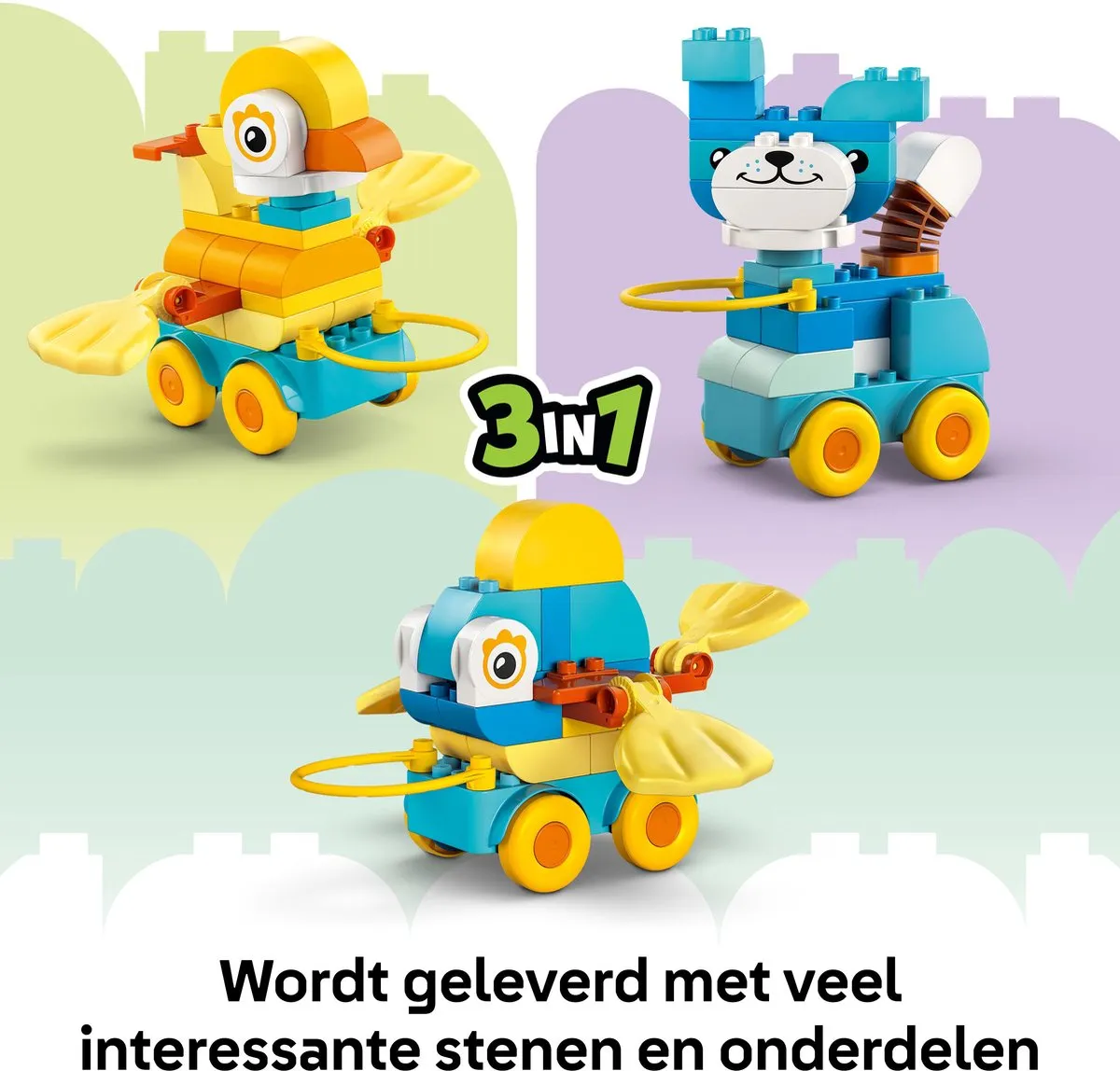 LEGO DUPLO Dieren op Wielen 10448 - 58 Stukken - Multicolor