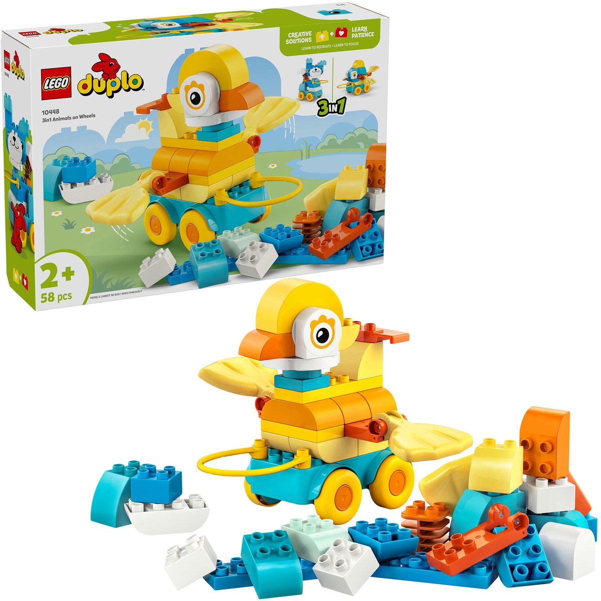 LEGO DUPLO 3-in-1 Dieren op Wielen Peuterspeelgoed - 10448