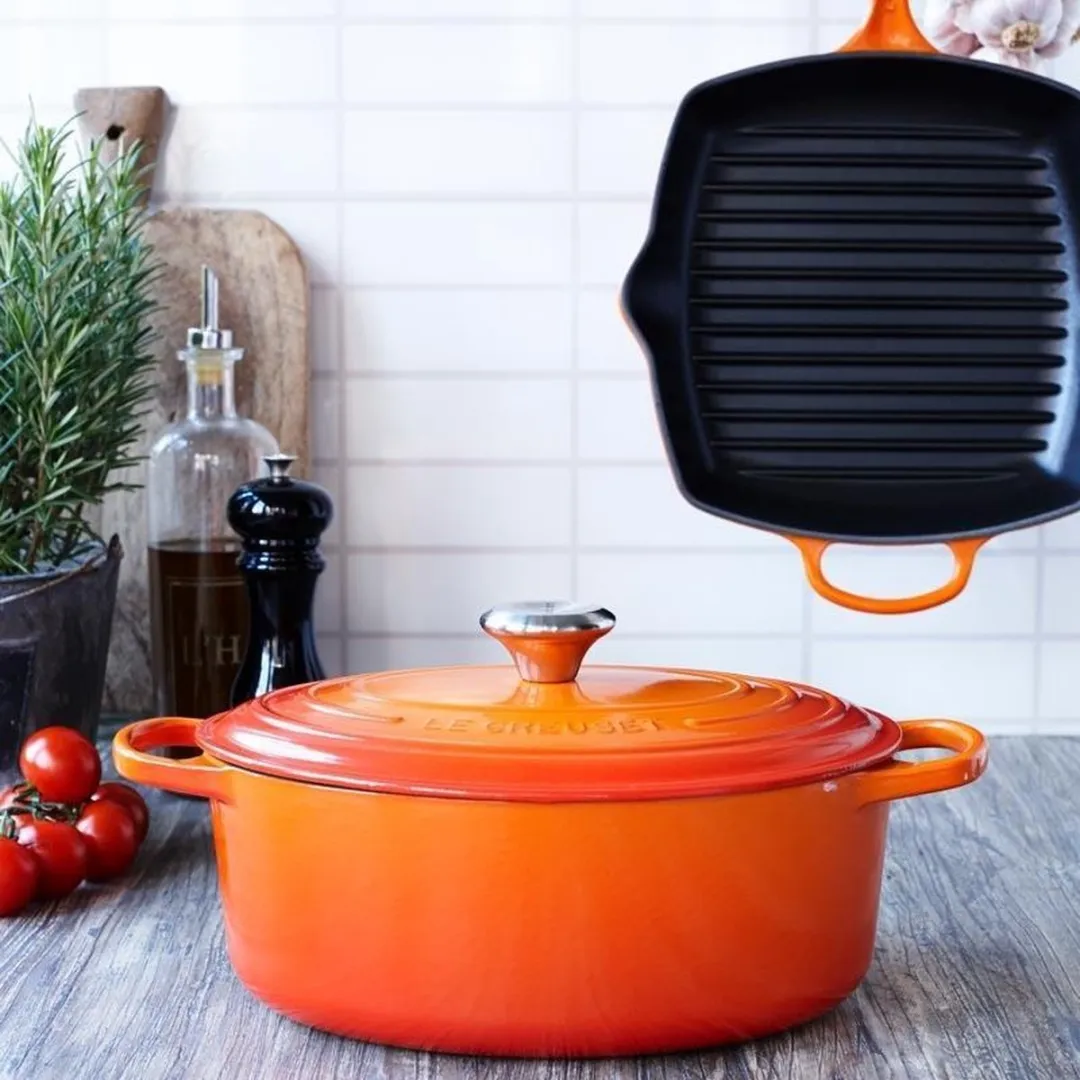 Le Creuset Ovale Grillpan 32x22cm Oranjerood