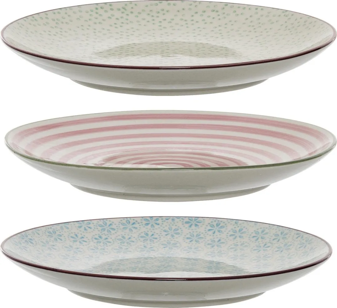 Bloomingville Patrizia Bord 20cm - 3 Assorti - Nude/Lichtblauw/Lichtgroen