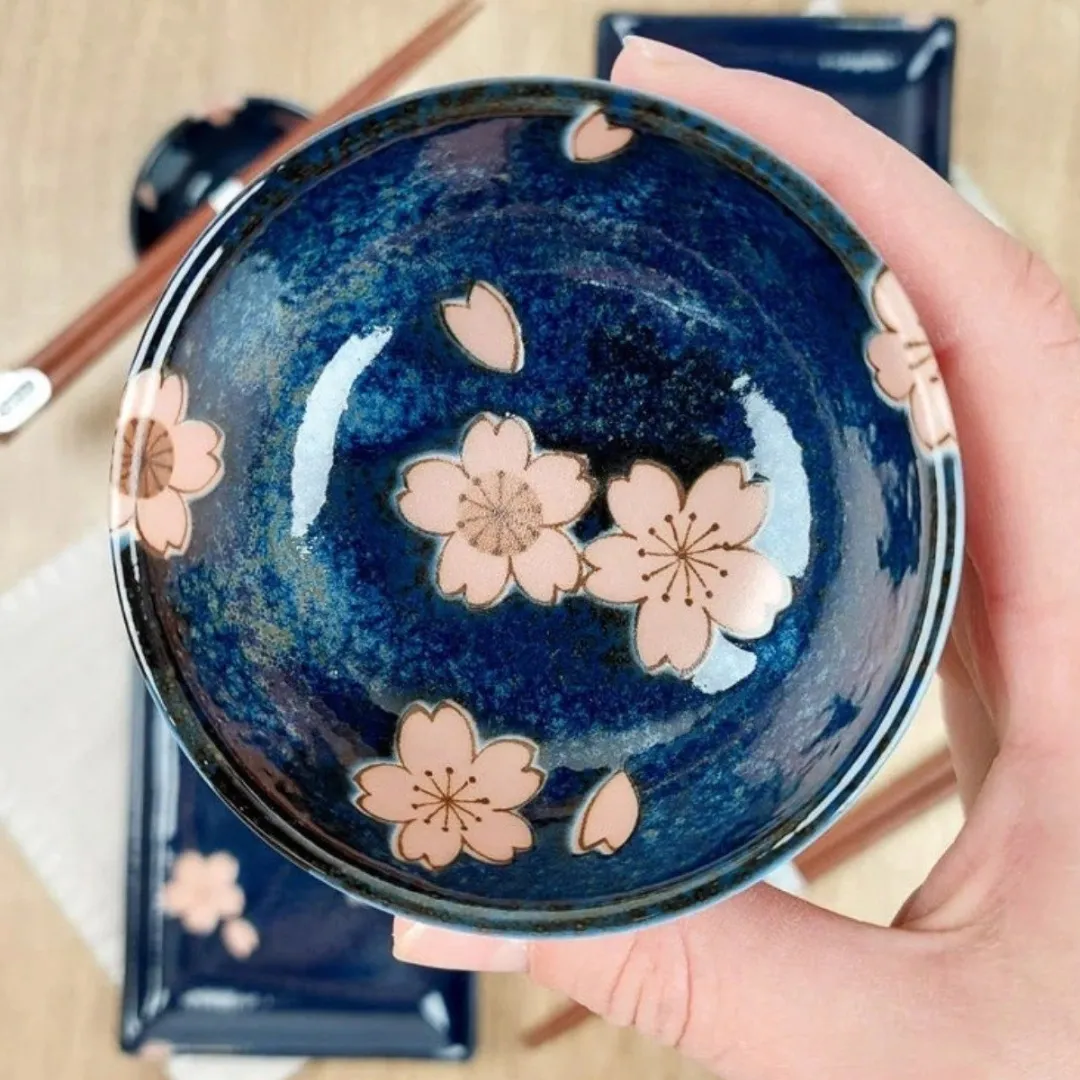 Tokyo Design Studio Sakura Sushi Giftset 6-delig - Marineblauw