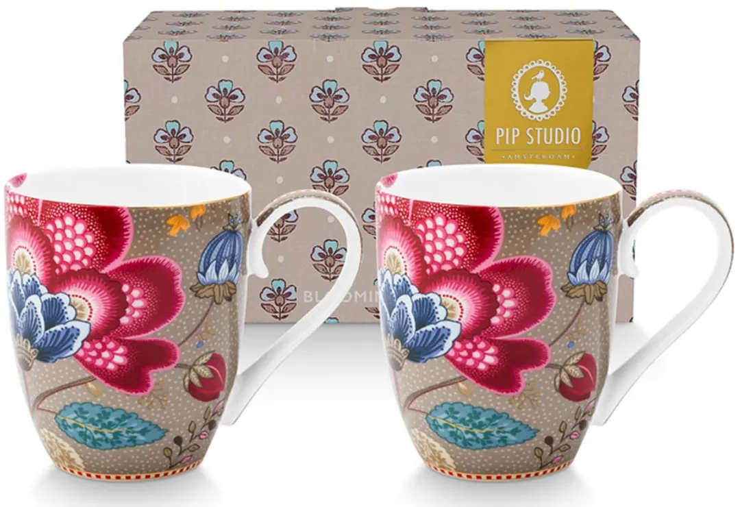 Pip Studio Mok XL Blooming Tales Fantasy Khaki
