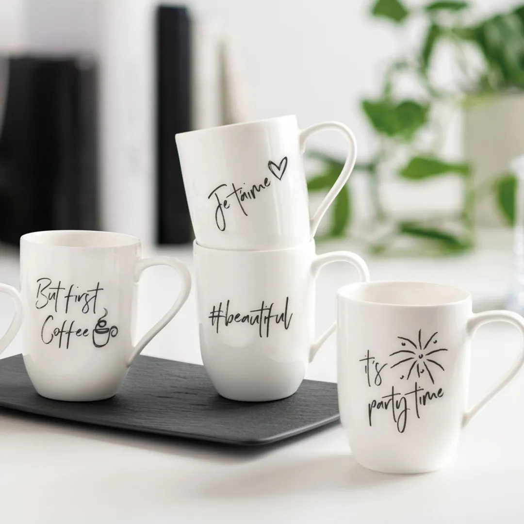 Villeroy & Boch 'But first Coffee' Beker 290ml - Wit