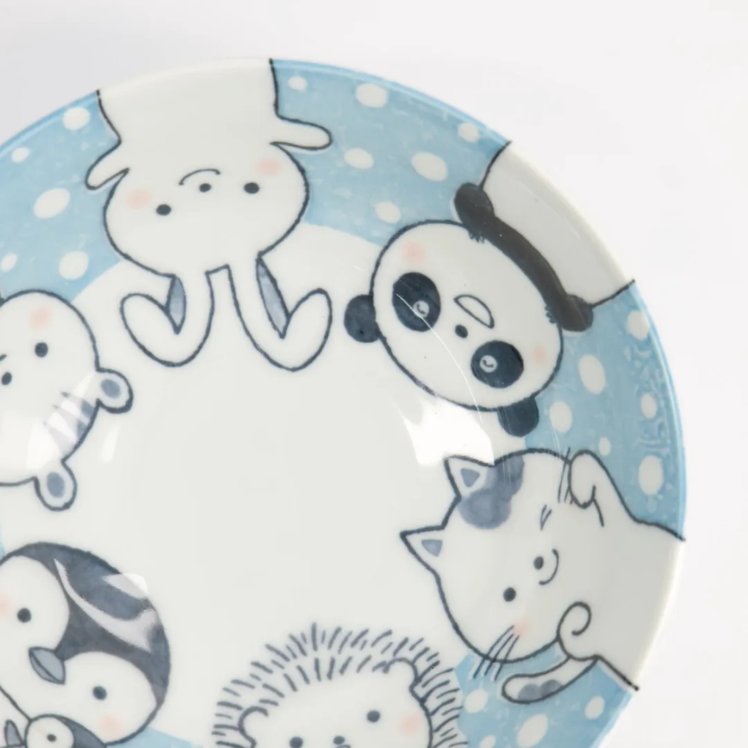 Tokyo Design Studio Kawaii Ramen Kom Dieren Blauw 1000ml
