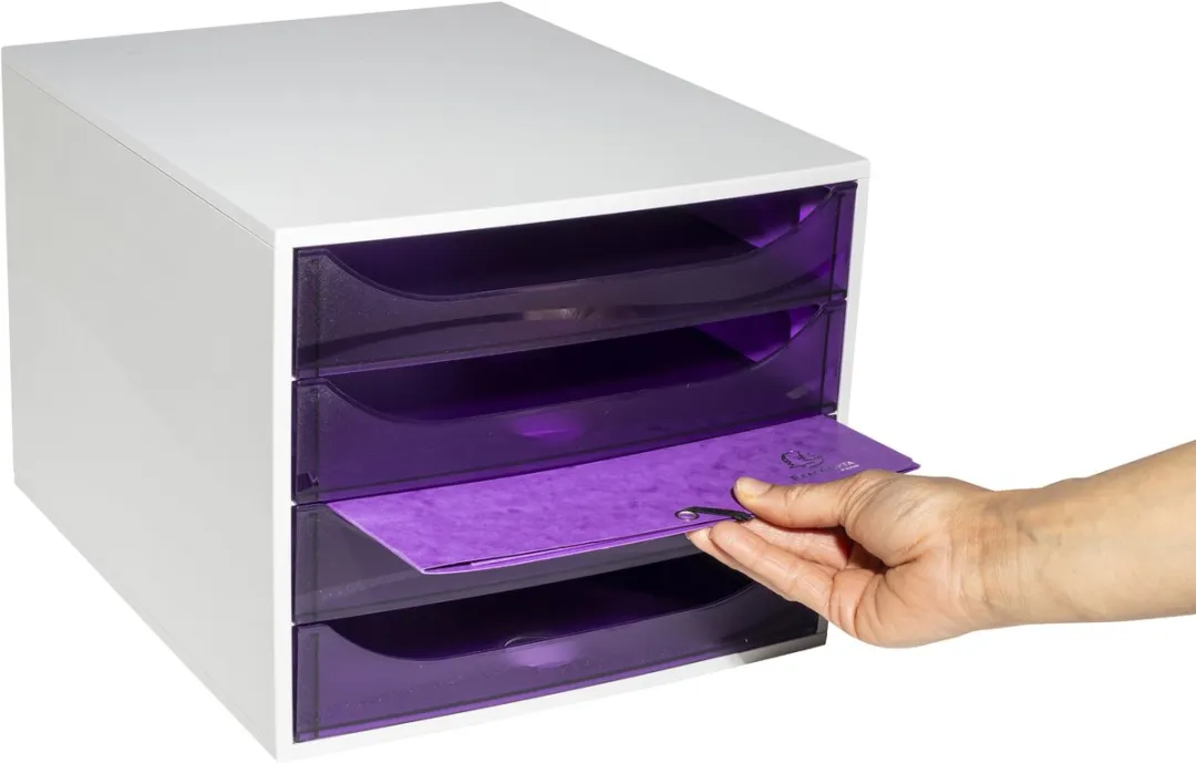Exacompta ECOBOX Ladenblok 4 Laden - 32 Stuks - Purper