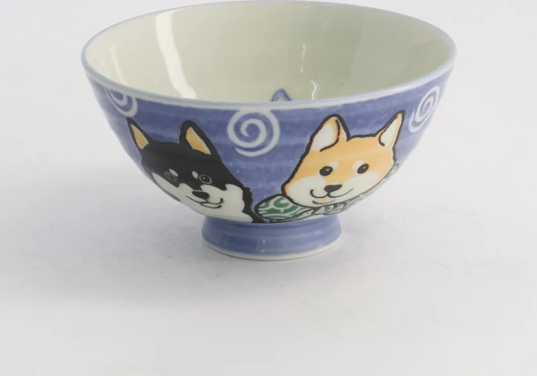Tokyo Design Studio Kawaii Rijstkom Shiba Hond - Blauw 350ml