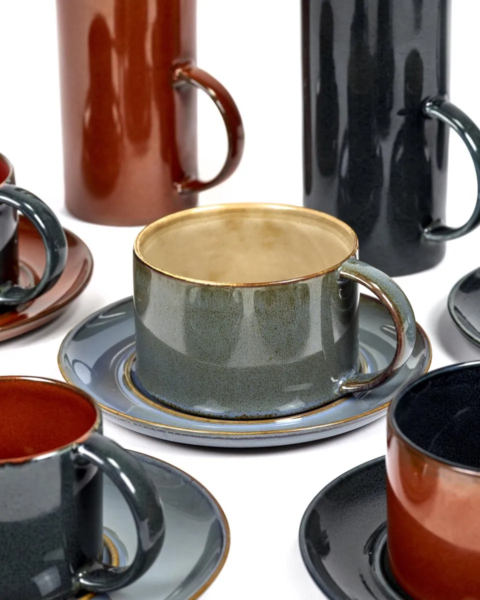 Serax Terres de Rêves by Anita Le Grelle Koffiekop - Ø8xH5,1 cm - Dark blue/Rust