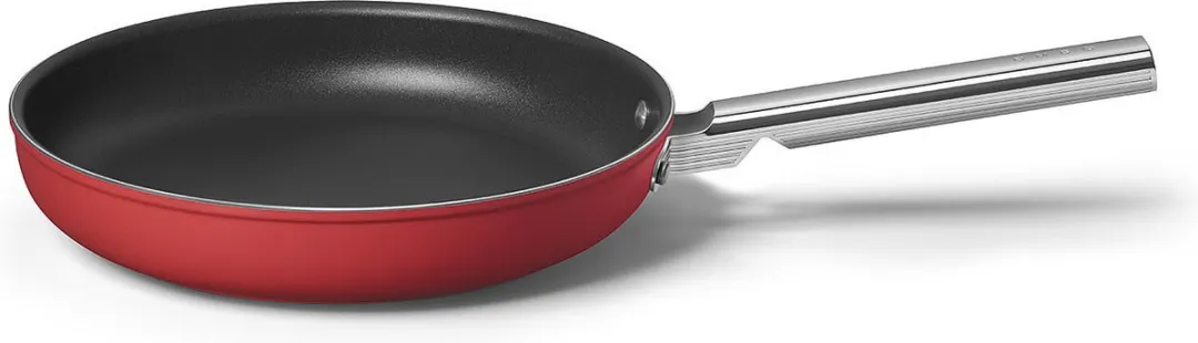 Smeg Koekenpan Rood 30cm - Anti-aanbaklaag
