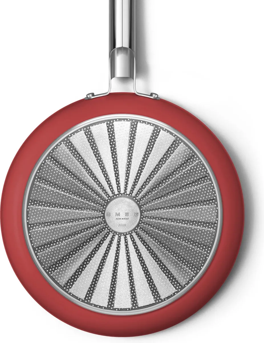 Smeg Koekenpan Rood 30cm - Anti-aanbaklaag