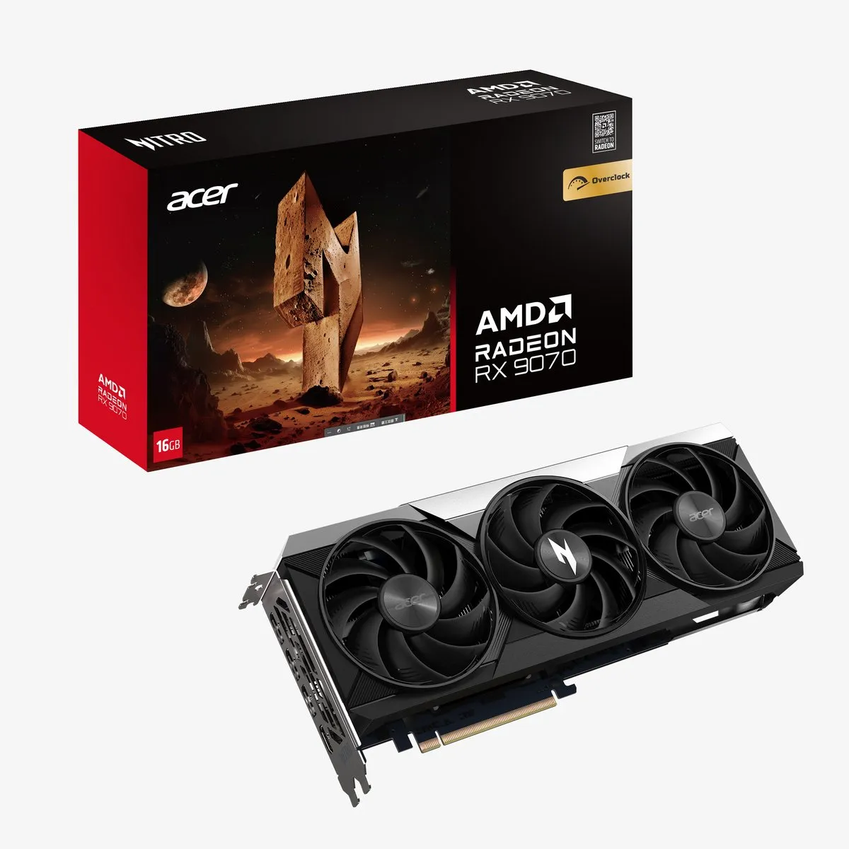 Acer Nitro Radeon RX 9070 OC Videokaart 16GB GDDR6