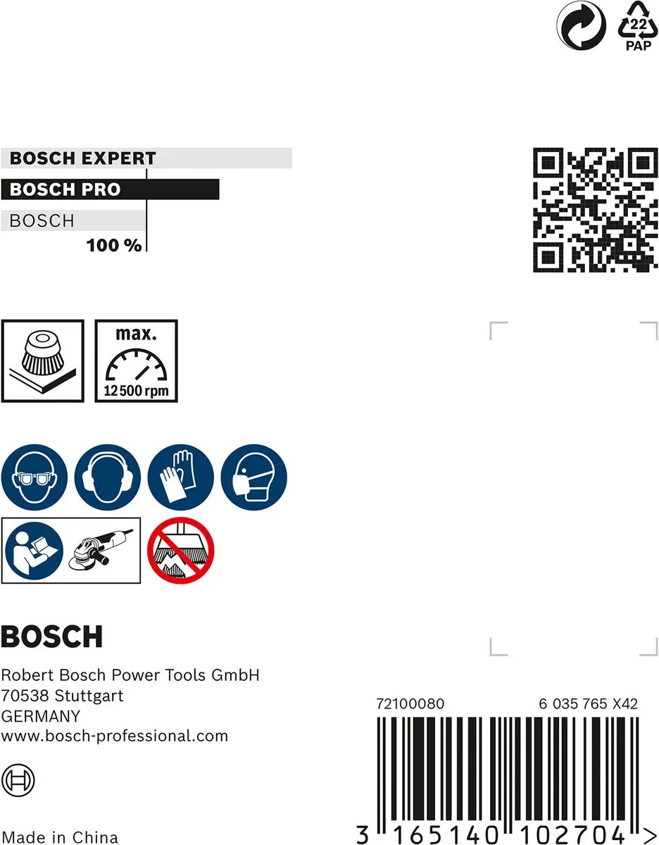 Bosch Professional Komborstel 75/M10 Gegolfd - 7,5cm - Koper/Rood