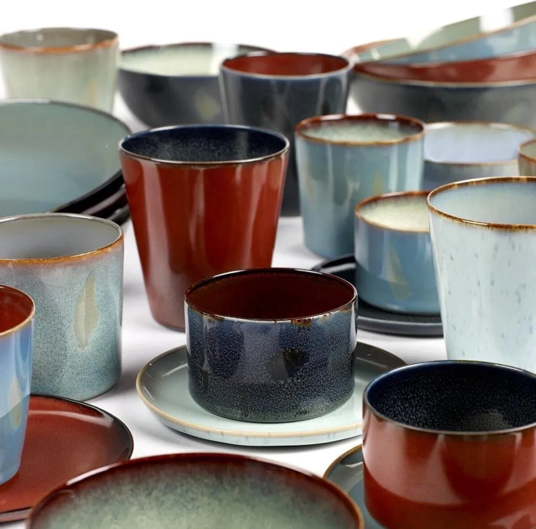 Serax Terres de Rêves Bekers - Ø8,5cm - Rust/Dark Blue - 8 Stuks