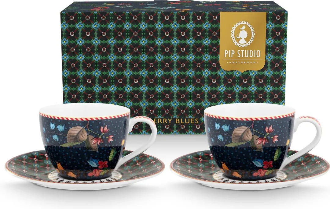 Pip Studio Berry Blues Espresso Kop & Schotel 120ml