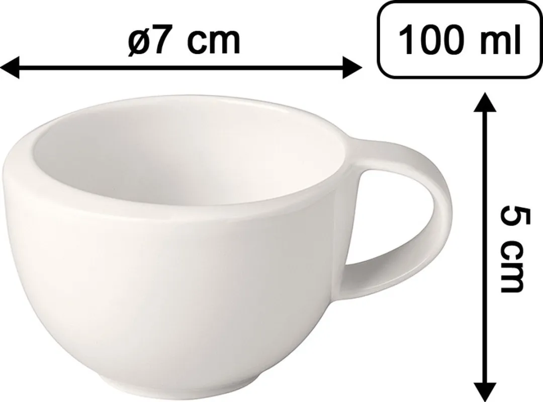 Villeroy & Boch NewMoon Mokka-/Espressotasse 100ml - 6 Stuks - Wit/Gekleurd