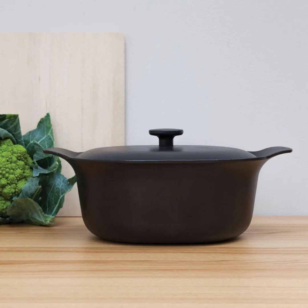 BergHOFF Ovaal Gietijzeren Kookpan 5.2L - 28cm - Zwart