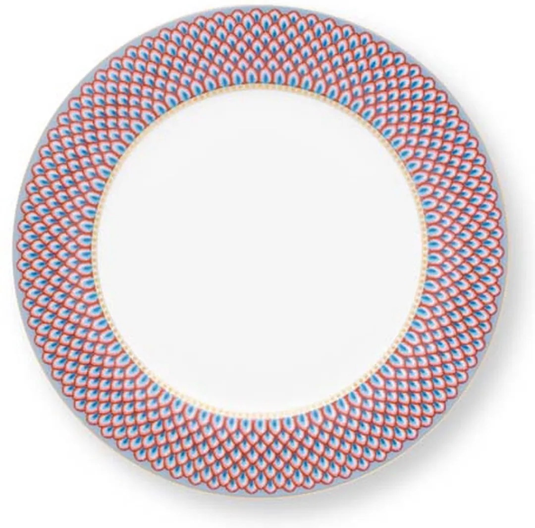 Pip Studio Flower Festival Dinerborden Licht Blauw - 26.5cm - 2 Stuks