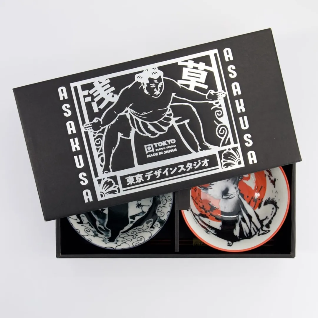 Tokyo Design Studio Asakusa Tayo Bowl Ninja Giftset 2 Stuks - 550ml - Zwart/Wit