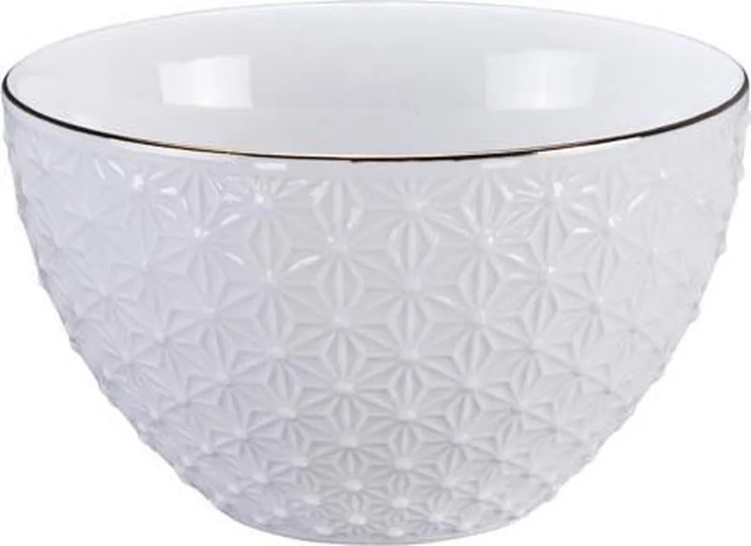 Tokyo Design Studio Nippon White Gold Rim Kom 11.4x6cm 350ml - Sterren Wit/Goud - afbeelding 6 van 6