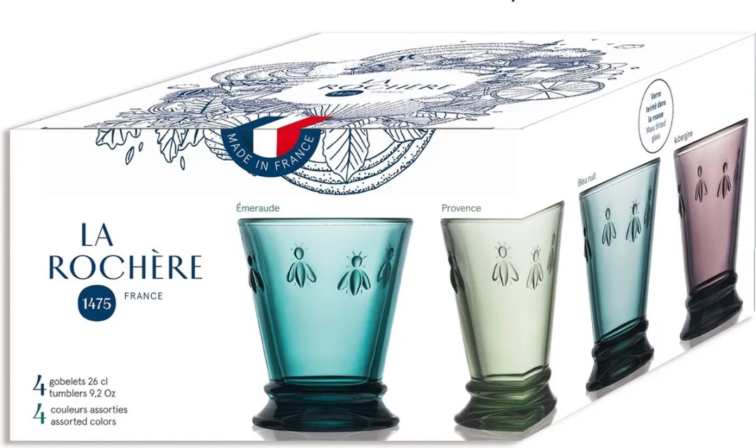 La Rochère Abeille Waterglas - Assorti - 26cl - Set van 4