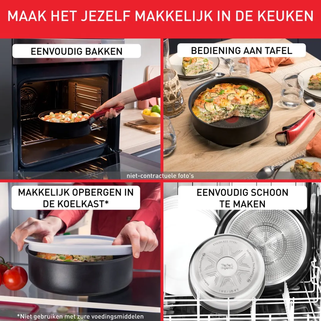 Tefal Ingenio Intens'Ceram Pannenset 8-delig L2649802 - Zwart