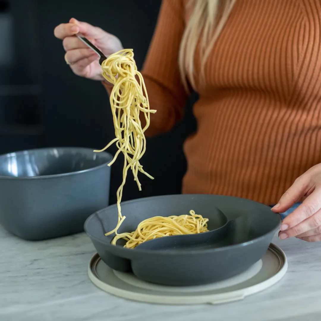 Koziol Gourmetbord Connect 1,5L - Grijs - ø 25cm
