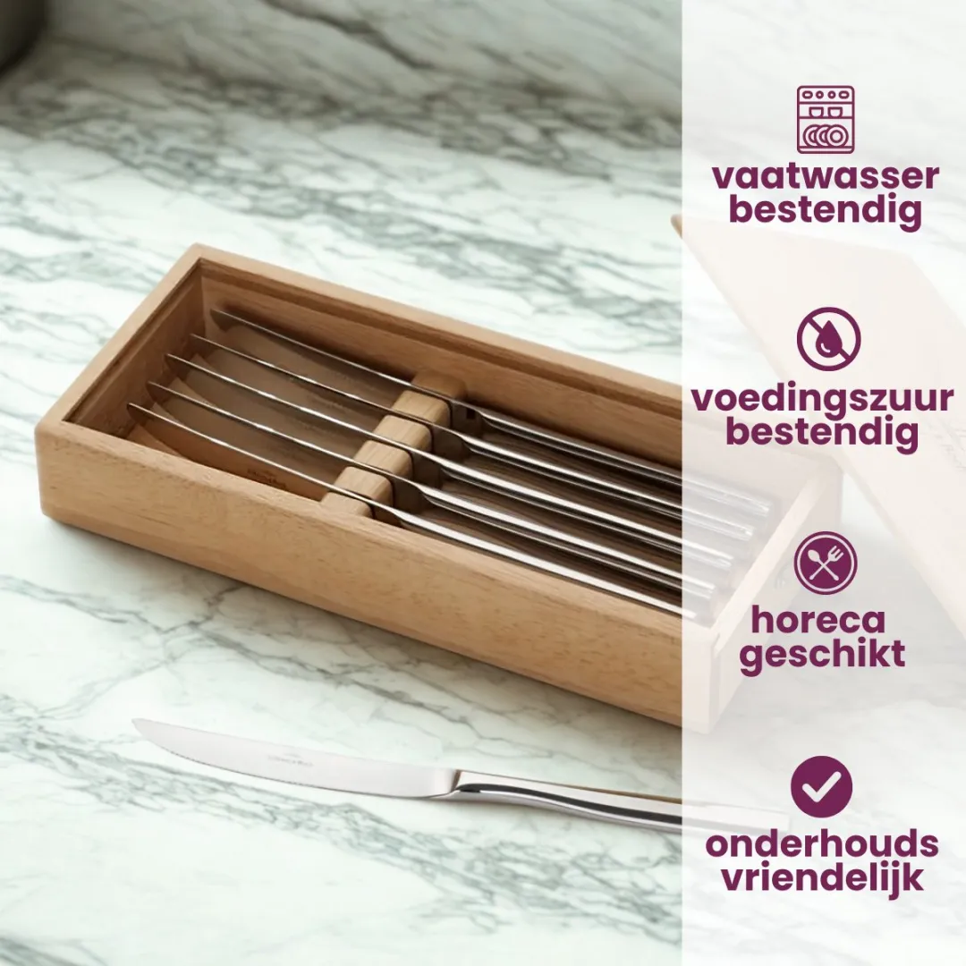 Villeroy & Boch Piemont Pizza/Steakmes Set - 6-delig - Zilver - afbeelding 6 van 6