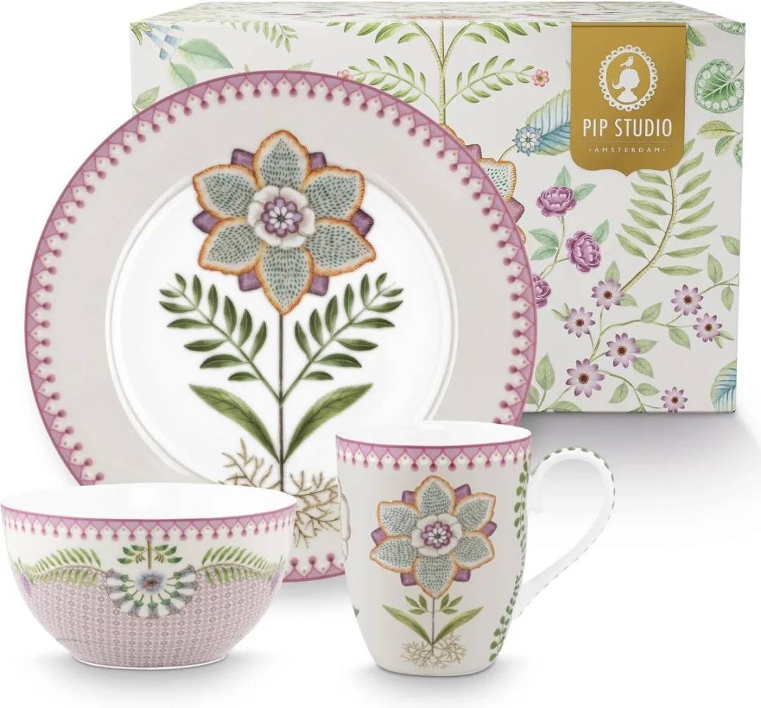 Pip Studio Lily & Lotus Ontbijtset 3-delig
