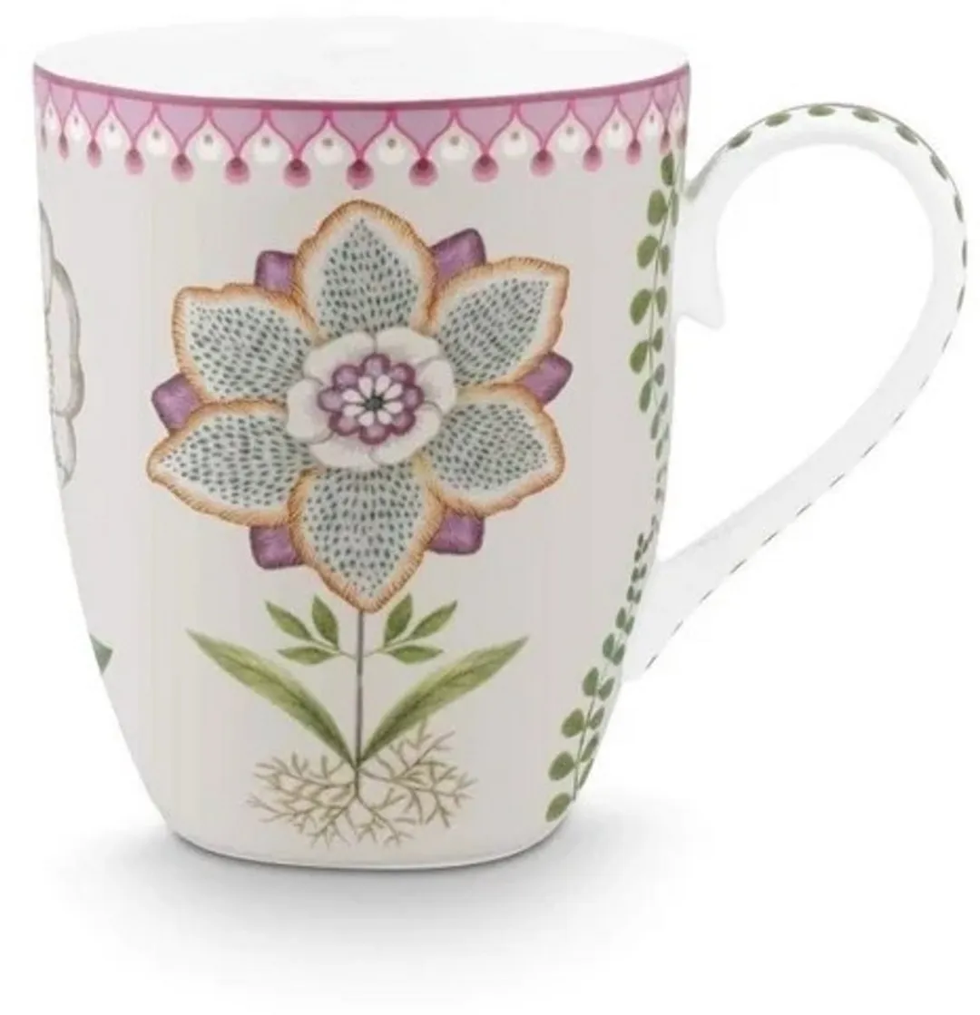 Pip Studio Lily & Lotus Ontbijtset 3-delig - wit/roze