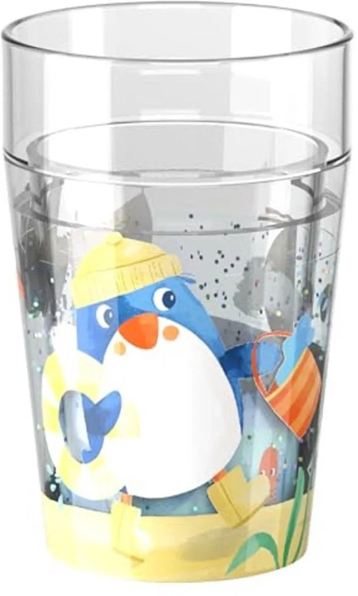 Haba Glitterbeker Pinguïn 150ml - Doorzichtig